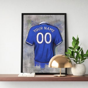 Personalised Leicester City Shirt Print | Leicester Poster | The Foxes | Leicester City Gift | Wall Art, Football, Soccer, Birthday Gift