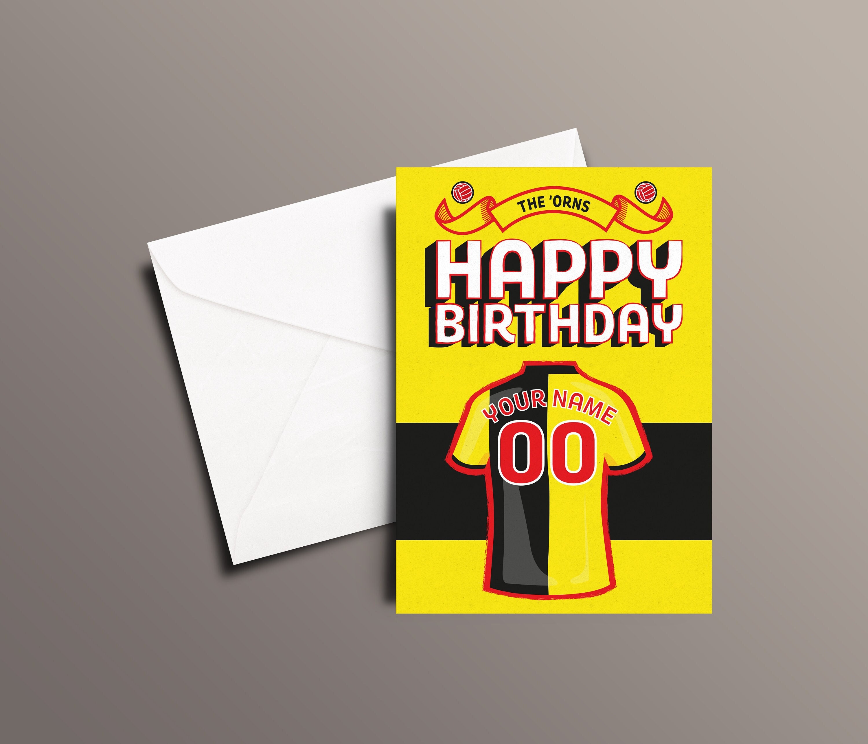 Personalised Watford Birthday Card | Watford Card | The Hornets | Watford Gift | Greetings Card