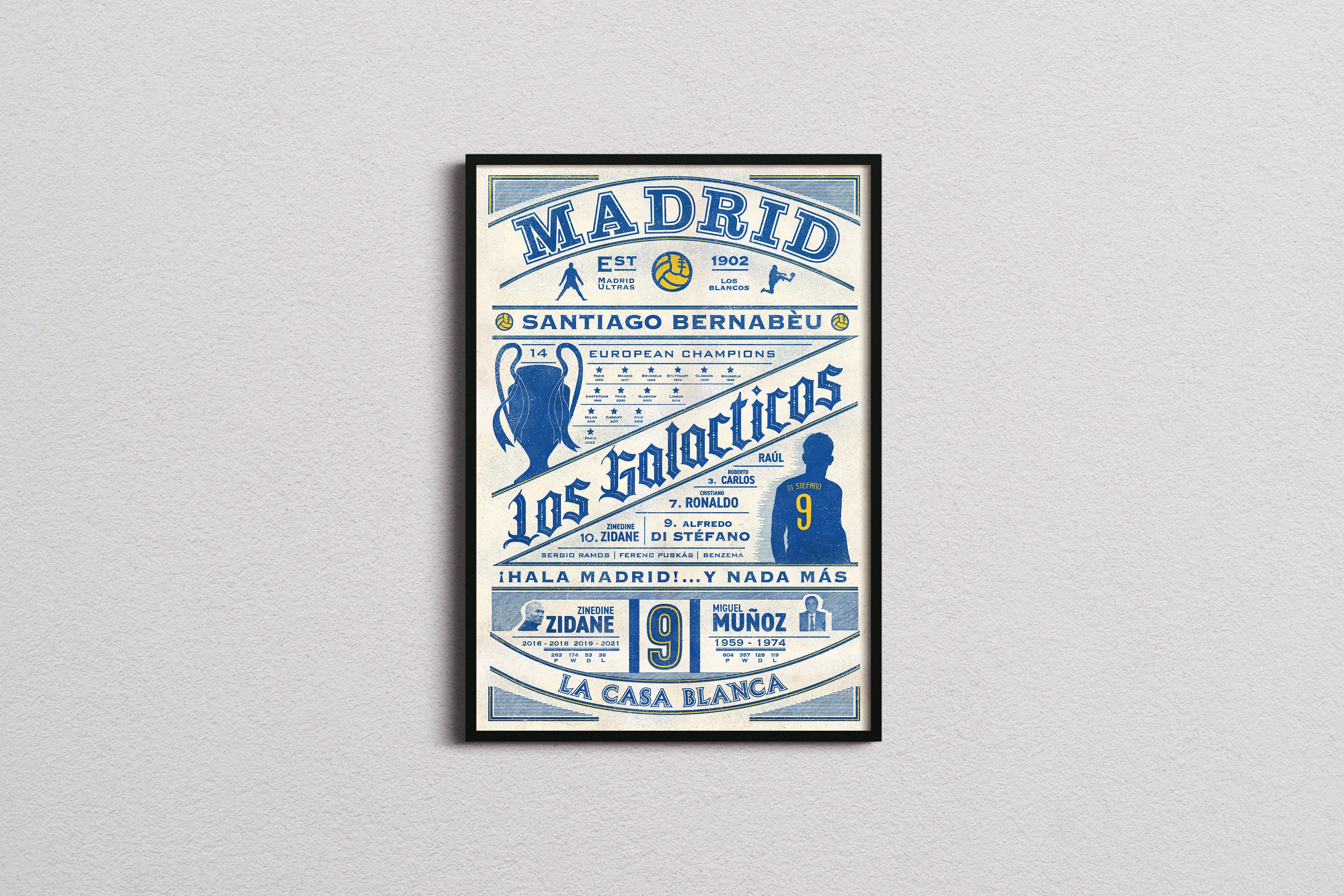 R. Madrid Retro History Print R. Madrid Poster R. Madrid Gift La Casa  Blanca Gift for Him, Football, Soccer 
