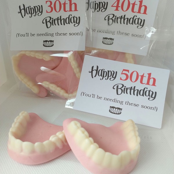 Happy Birthday Gummy Dentures. Birthday 30th 40th 50th 60th, Any Age. Happy Birthday Ladies, Mens Joke Gift.