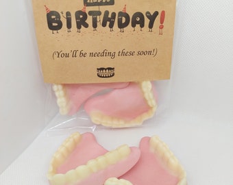 Gummy Dentures: Funny Birthday Gag Gift, Old Age Joke Teeth