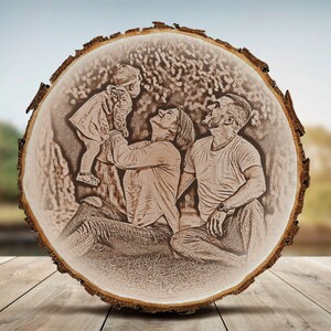 Tree disc engraved with a personalizable picture - individual gift idea