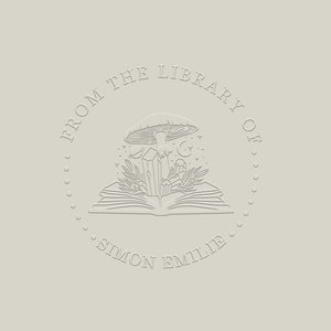 Book embossing custom with your name, flower gardener library embossing, personalized library stamps, gift for book lovers