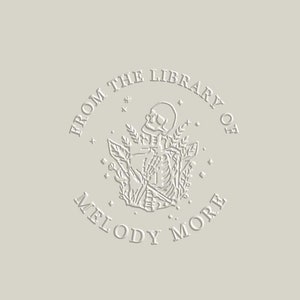 Book embossing custom with your name, flower gardener library embossing, personalized library stamps, gift for book lovers
