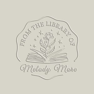 Book embosser custom with your name , Floral Library Embosser , from the library embosser, personalized library stamp, book lover gift