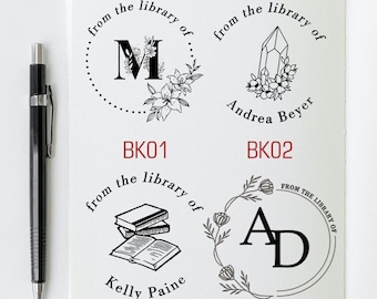 Book embossing custom with your name, library embossing, personalized library stamps, gift for book lovers