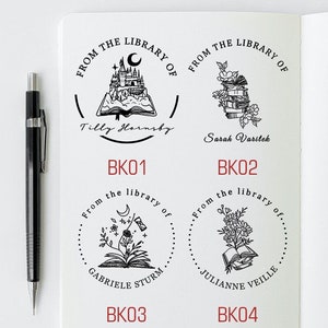 Book embossing custom with your name, library embossing, personalized library stamps, gift for book lovers