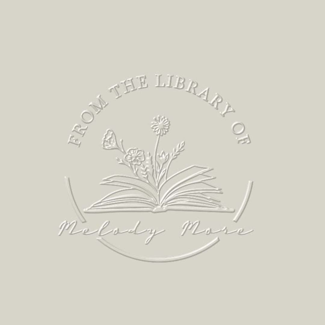 Book Embossing Custom With Your Name, Flower Gardener Library Embossing