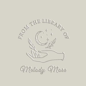 Libro en relieve personalizado con su nombre, grabado en relieve de la biblioteca del jardinero de flores, sellos de biblioteca personalizados, regalo para los amantes de los libros
