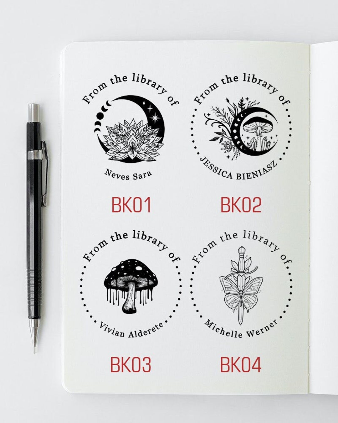 Book embossing custom with your name library embossing Etsy.de