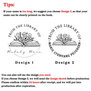 Gaufrage de livre personnalisé avec votre nom, gaufrage de bibliothèque de jardinier de fleurs, timbres de bibliothèque personnalisés, cadeau pour les amateurs de livres image 5