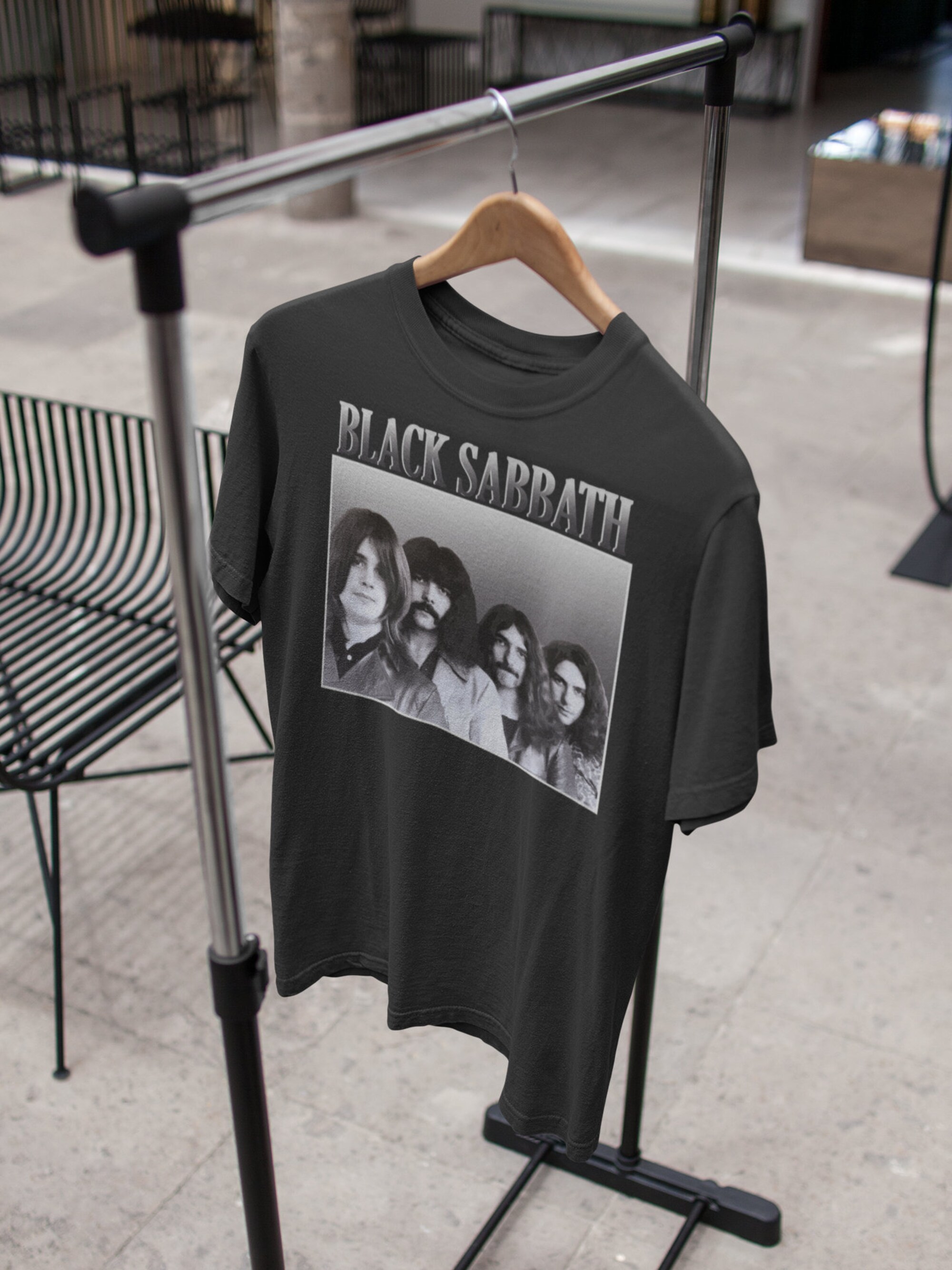 Discover Black Sabbath T Shirt Ozzy Osbourne Paranoid  Ronnie James Dio Bill Ward Custom Print Unisex Homage T-Shirt Tee Style Aesthetic Men Woman