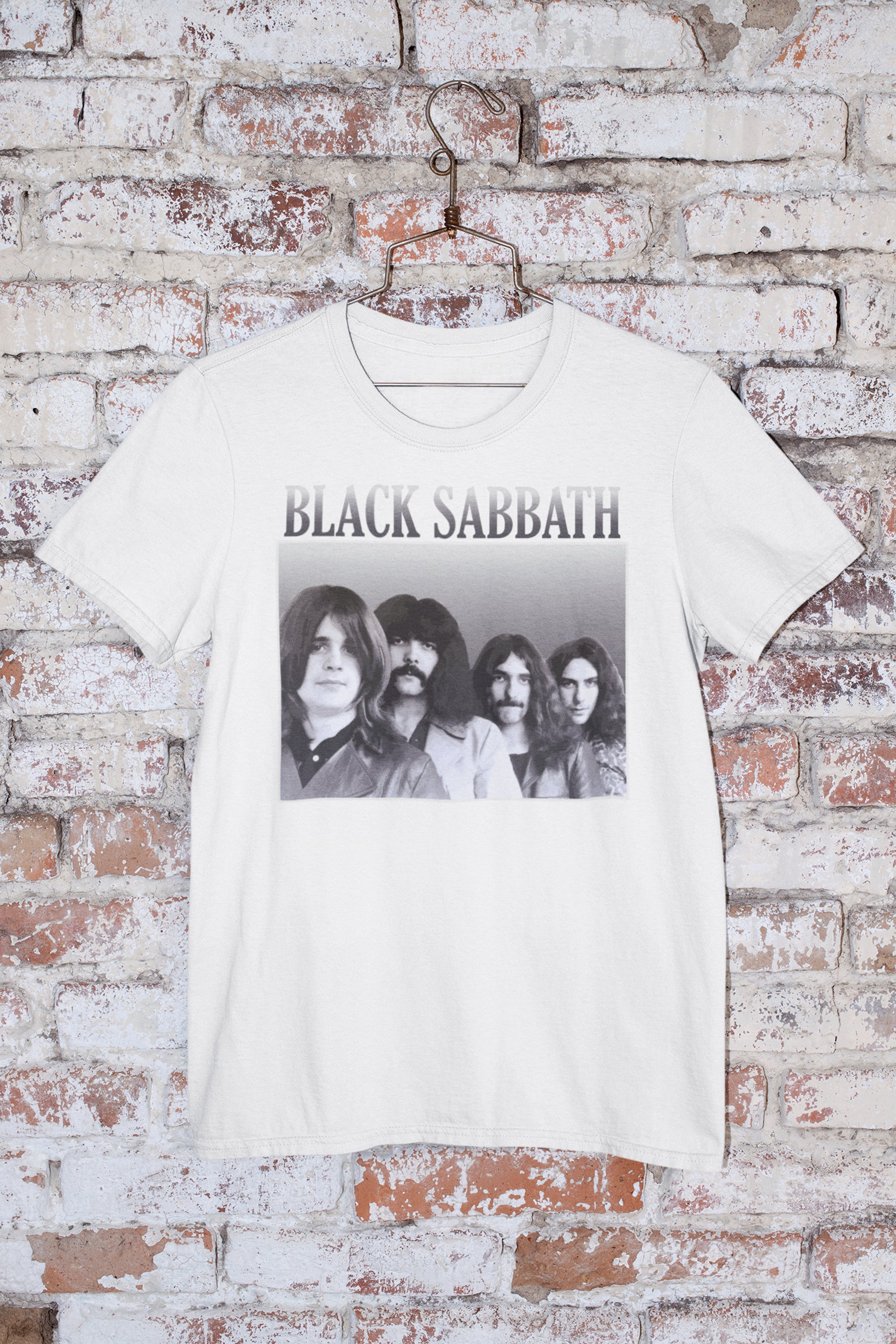 Discover Black Sabbath T Shirt Ozzy Osbourne Paranoid  Ronnie James Dio Bill Ward Custom Print Unisex Homage T-Shirt Tee Style Aesthetic Men Woman