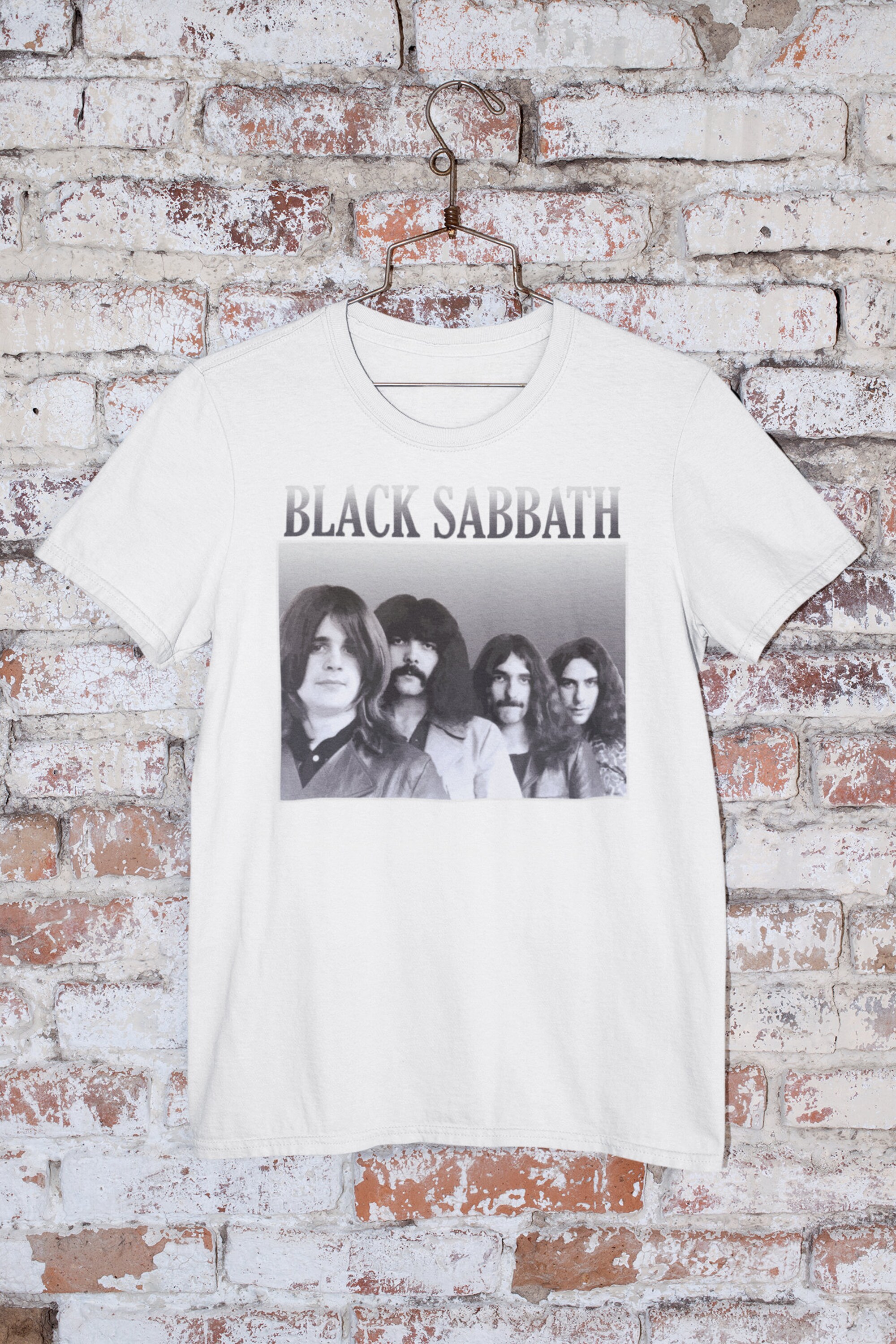 Discover Black Sabbath T Shirt Ozzy Osbourne Paranoid  Ronnie James Dio Bill Ward Custom Print Unisex Homage T-Shirt Tee Style Aesthetic Men Woman