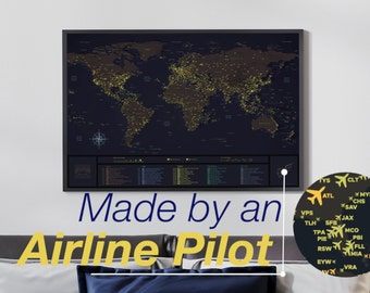 World Airports Map Night, Wall map