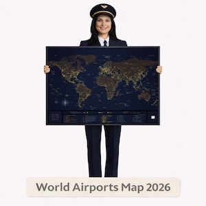 De wereldkaart met luchthavens