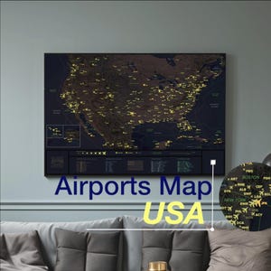 Mapa lotnisk USA Noc