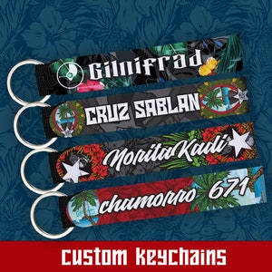 NEW - Custom made Keychains - Guam Saipan Kosrae Chuuk Yap Pohnpei Palau Marshall