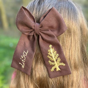 Name Hand Embroidered Hair Bow - Custom Name Bow - Hair Bow - Three Hair Bow - Kids Hair Clips - Children’s Hair Bow Clip - Baby Hair Bow