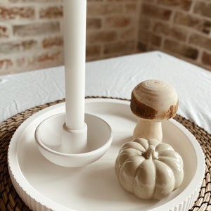 Handmade candle bowl White candle holder Decorative bowl in Scandistyle Boho Look image 1