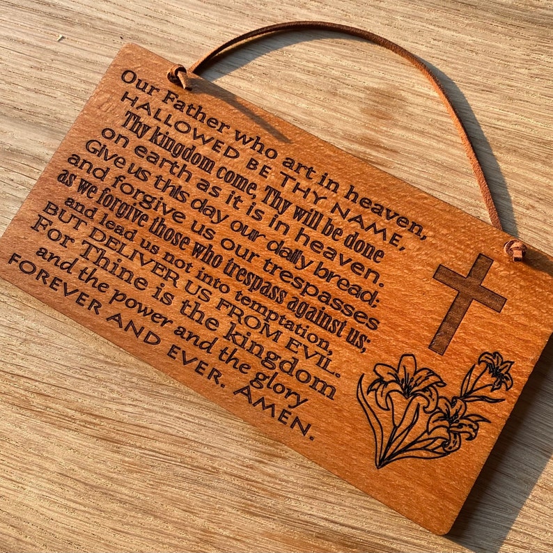 Lords Prayer Plaque. Religious Gift. Christian. Inspirational Gift