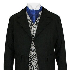 Men&#39;s Wool Emerson Black Frock Coat 90s Long Coat Gentlemen&#39;s Overcoat For Men.