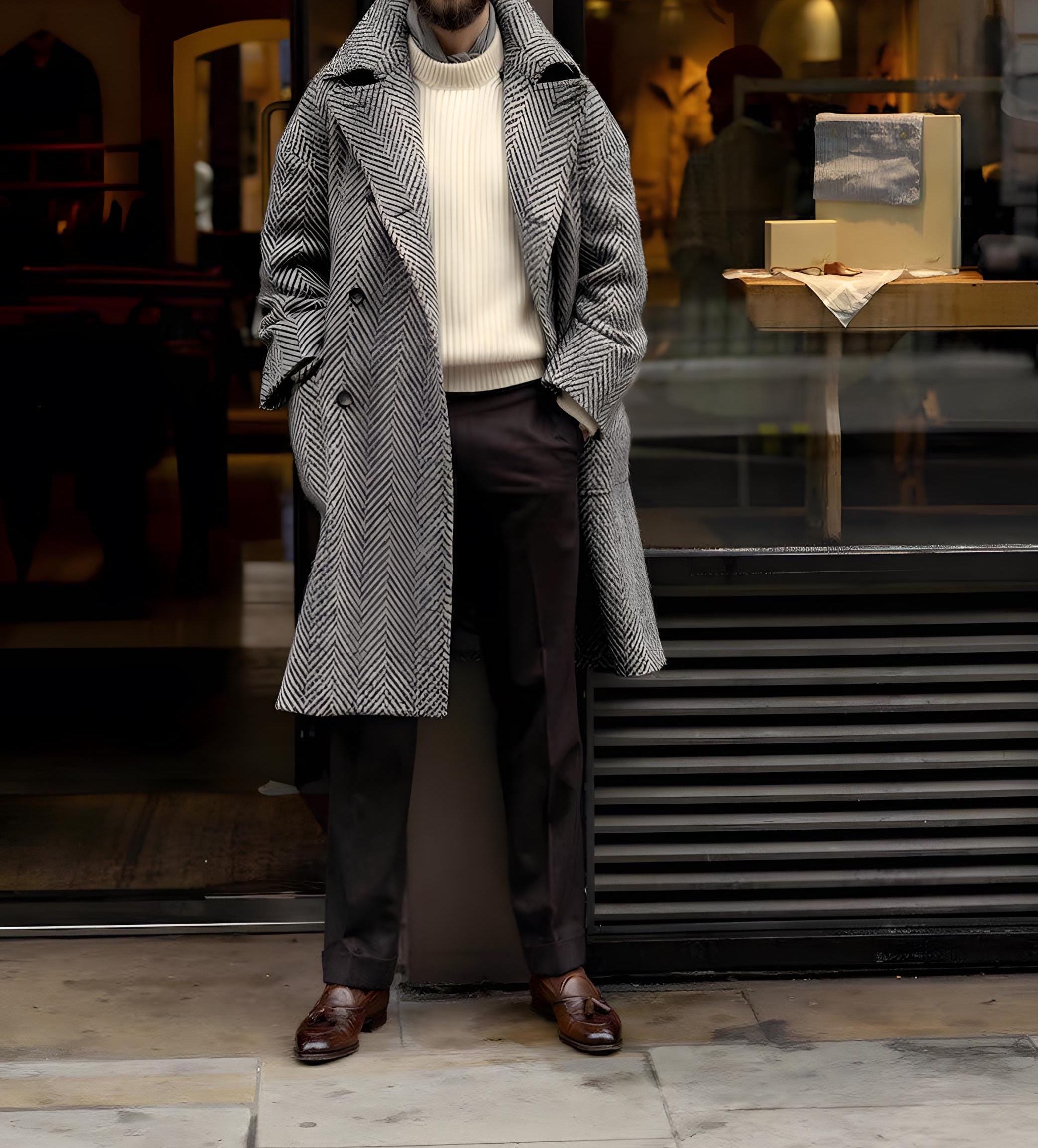 Herringbone Overcoat - Etsy Herringbone Overcoat - Etsy