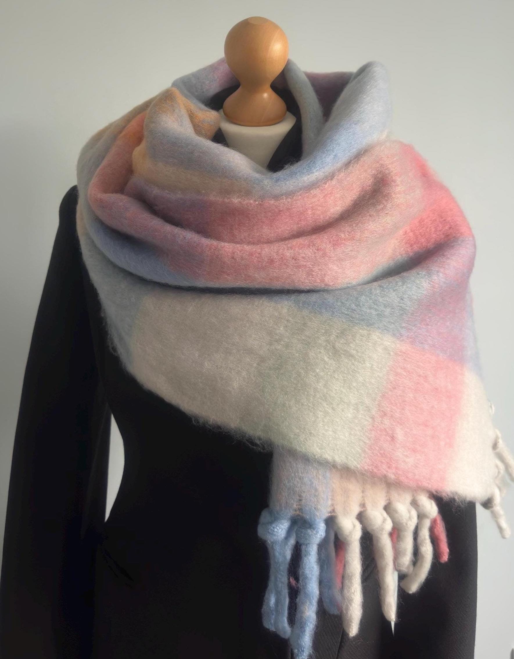 Blanket Scarves Pastel Rainbow Scarf Rainbow Bright Alpaca Blanket