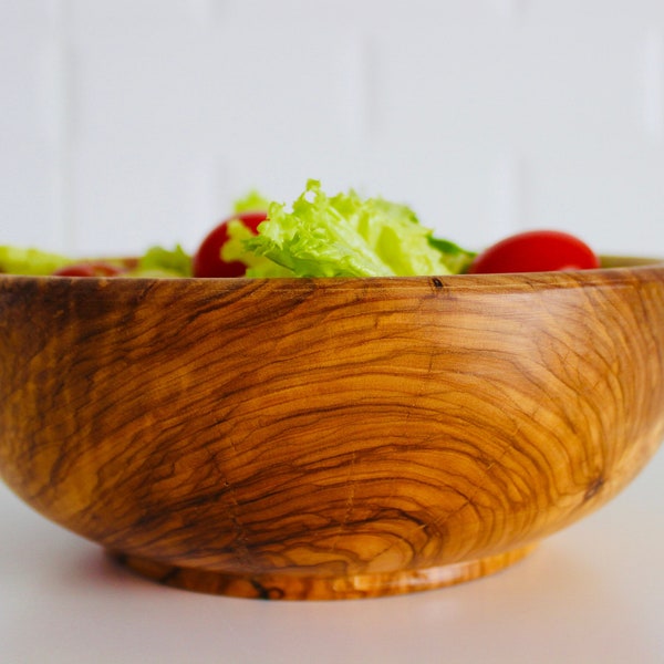 Large Olive Wood Salad Bowl 7.87” Olive Wood- Fruit Bowl-Rustic Salad Bowl-Wooden Bowl-Olive Bowl-Cereal Bowl-Mothers day Gift-Wood Bowl-Art