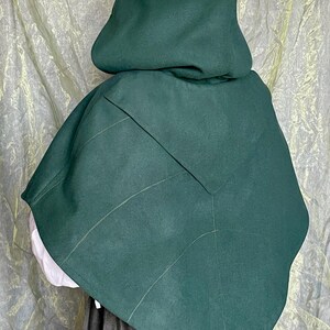 Hooded Cape "Mulberry": Woollen Fantasy Leaf Shaped Short Cape - Hobbit Style Coat image 8