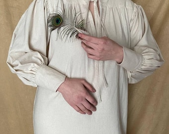 Linen Chemise “Pirate”: 18th Century Inspired Pirate Shirt with Puffy Sleeves