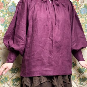 Linen Puffy Sleeve Shirt “Pirate”: Short 18th Century Inspired Unisex Chemise