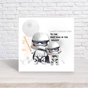 Carte personnalisée Stormtrooper pour la fête des pères I Star Wars I papa I papa I 1ère fête des pères I beau-père I au choix