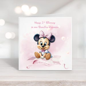 Minnie Maus Geburtstagskarte | Handarbeit | Tochter | Enkelin | Nichte | jedem Alter | Erster Geburtstag