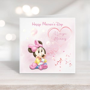 Tarjeta personalizada del Día de la Madre con forma de ratón | Hecha a mano | Mamá | Mamá | Mami | Día de la Madre | Primer Día de la Madre | Nueva Mamá