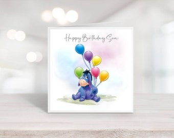 Cute Personalised Eeyore Birthday card l Best Friends l Free personalising 6 or 8&quot; card