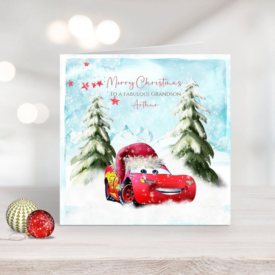Personalised Disney Cars Christmas Card Son L Quote Handmade Etsy UK