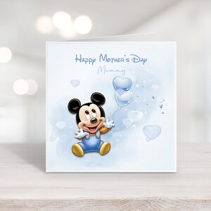 Tarjeta personalizada del Día de la Madre con un lindo ratón I Bebé niño I Tarjeta del Día de la Madre I Hijo I Mamá I Mamá I Mamá I Madre e hijo