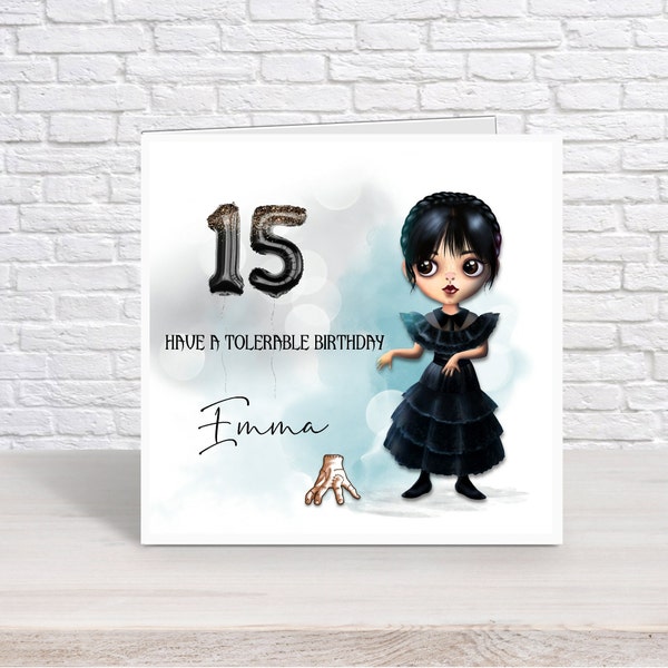 Personalised Wednesday Addams Dance Birthday Card l Addams Family l Funny card l Girls Birthday l Daughter, Sister, Niece - Any Name