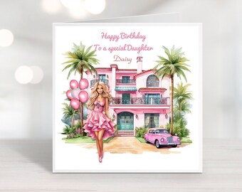 Personalised Doll Girl Birthday Card l Barbie l Funny card l Girls Birthday l Daughter, Sister, Niece - Any Name