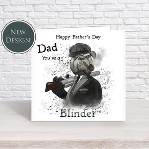 Carte de fête des pères Peaky Blinders I papa I carte pour chien style Peaky Blinders | Carte amusante pour la fête des pères