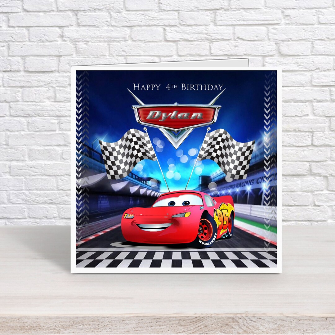 Personalised Disney Cars Birthday Card Son, Daughter Any Age and Quote ...