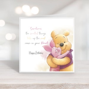 Personalisierte Geburtstagskarte l Beste Freunde l Pooh l jeder Vers oder Nachricht l Frei personalisieren 6 oder 8 "Karte