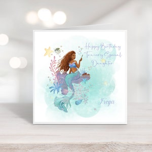 Carte d'anniversaire personnalisée sirène I Anniversaire fille l fille, soeur, nièce - tous les prénoms