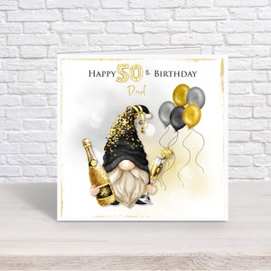 Tarjeta de cumpleaños personalizada hecha a mano de Gnome Gonk l Mamá/Papá l Mejor amigo l Hermano I Esposo / Cualquier nombre/EDAD 18, 21, 30, 40, 50