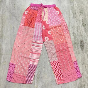 Boho Hippie Patchwork Pants, Drawstring Patchwork Pants, Boho Palazzo Pants, Unisex Boho Yoga Pants, Plus Size Beach Pants, Lounge Pants
