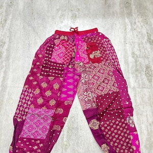 Rayon Patchwork Harem Pants, Hippie Yoga Trousers.