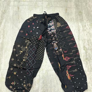 Unisex Rayon Patchwork Harem Pants: Hippie Style, Lightweight Travel Trousers