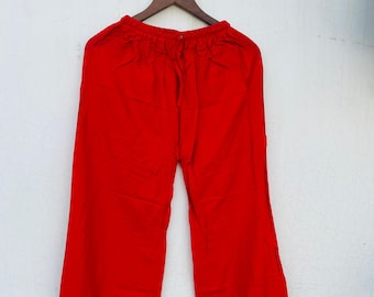 Banjara Bestickte Viskose Palazzohose, Hose mit weitem Bein und gestickter Borte.