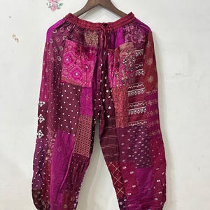 Unisex Patchwork Harem Pant - Hippie Pants - Boho Patchwork Trousers - Hippie Yoga Pants - Patchwork Yoga Pants - Harem Joggers Pajama Pants